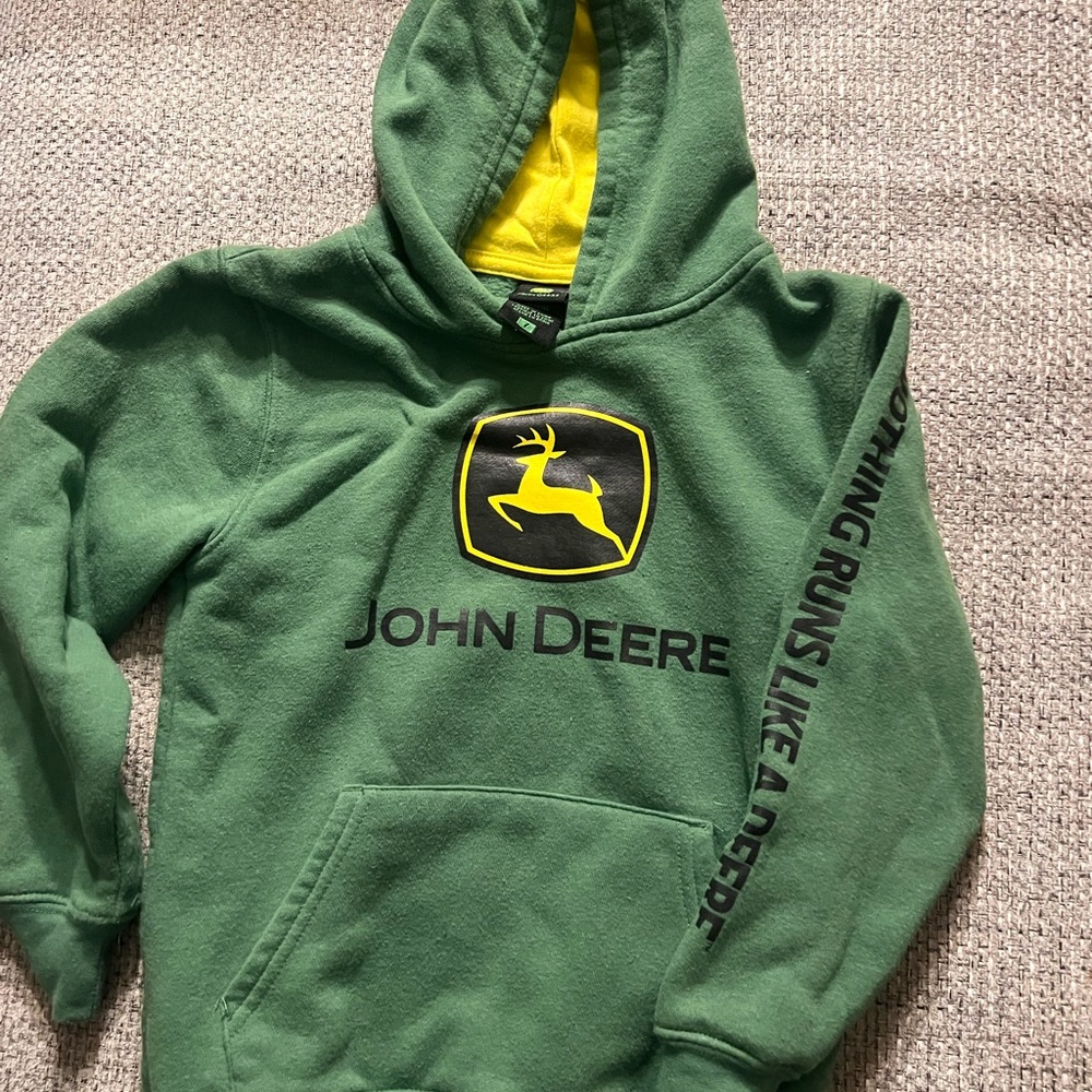 John Deere Green and Yellow Pullover Hoodie